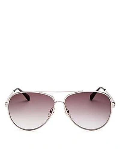 Shop Longchamp Women's Roseau Family Brow Bar Aviator Sunglasses, 55mm In Gunmetal/gray
