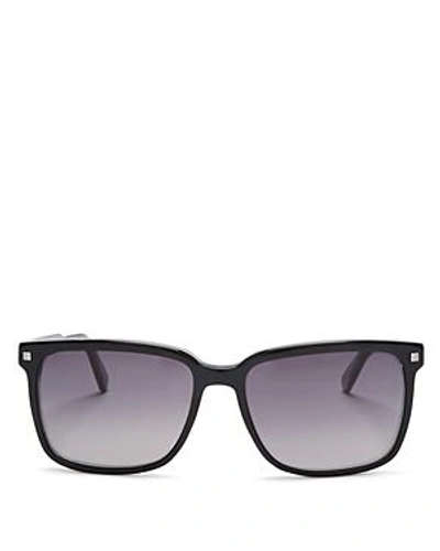 Shop Ermenegildo Zegna Crystal Square Sunglasses, 56mm In Black/smoke