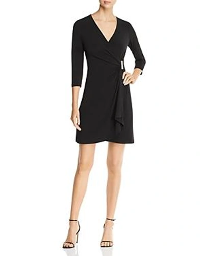 Shop Calvin Klein Faux-wrap Twist Dress - 100% Exclusive In Black