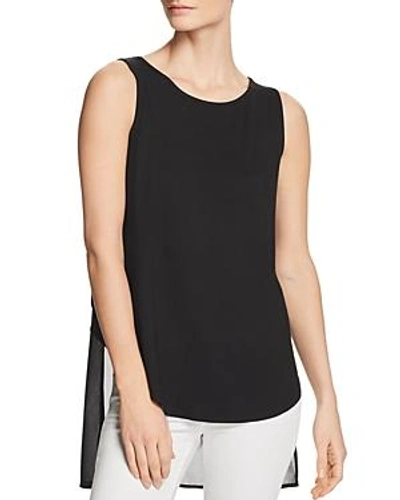 Shop Avec Mixed Media Top In Black