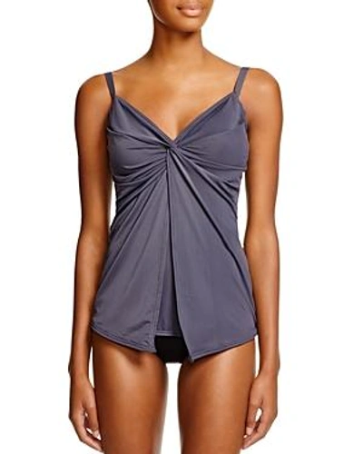 Shop Miraclesuit Up & Coming Love Knot Tankini Top In Charcoal