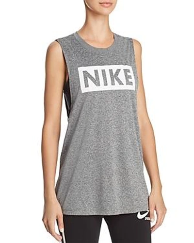 Shop Nike Logo Tank In Gray