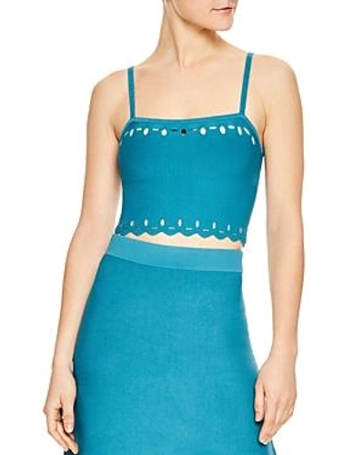 Shop Sandro Sparks Eyelet-detail Bustier Top In Turquoise