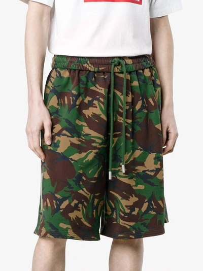 Shop Off-white Camouflage Diagonal Print Shorts