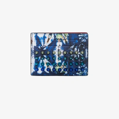 Shop Christian Louboutin Blue Kios Leather Cardholder In Green