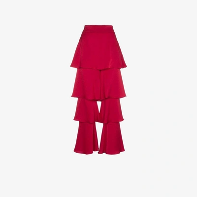Shop Osman Satin Felix Trousers In Red