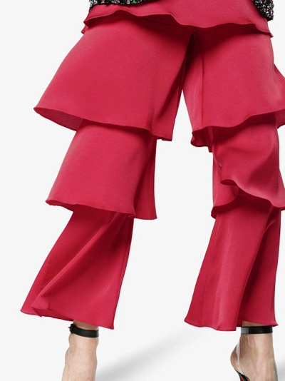 Shop Osman Satin Felix Trousers In Red
