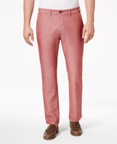 Shop Tommy Hilfiger Men's Custom-fit Chambray Chinos In Tokyo Red