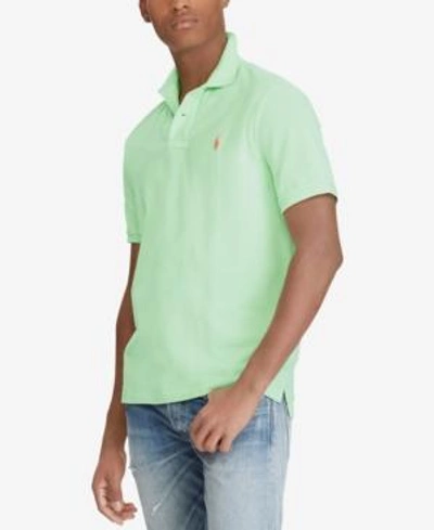 Shop Polo Ralph Lauren Men's Classic Fit Mesh Polo In Cruise Lime