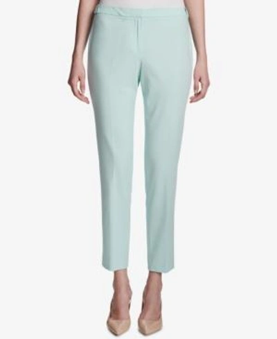 Shop Calvin Klein Straight-leg Ankle Pants, Regular & Petite In Seaspray