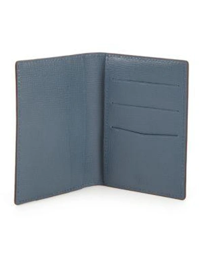 Shop Dunhill Bourdon Leather Business Card Case In Brown-blue
