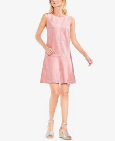 Shop Vince Camuto Sleeveless Faux-suede Shift Dress In Wild Rose