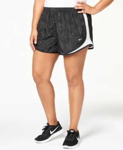 Shop Nike Plus Size Dri-fit Tempo Track Shorts In Black/pure Platunum