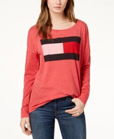 Shop Tommy Hilfiger Sport Logo-print T-shirt, Created For Macy's In Scarlet