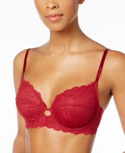 Shop Calvin Klein Seductive Comfort With Lace Full Coverage Bra Qf1741 In Intoxicate