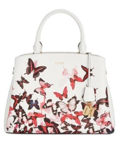 Shop Dkny Paige Large Satchel, Created For Macy's In White Multi