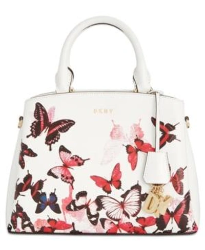 Shop Dkny Paige Small Satchel, Created For Macy's In White Multi