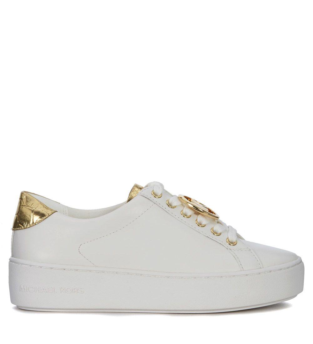 michael kors white sneakers with gold
