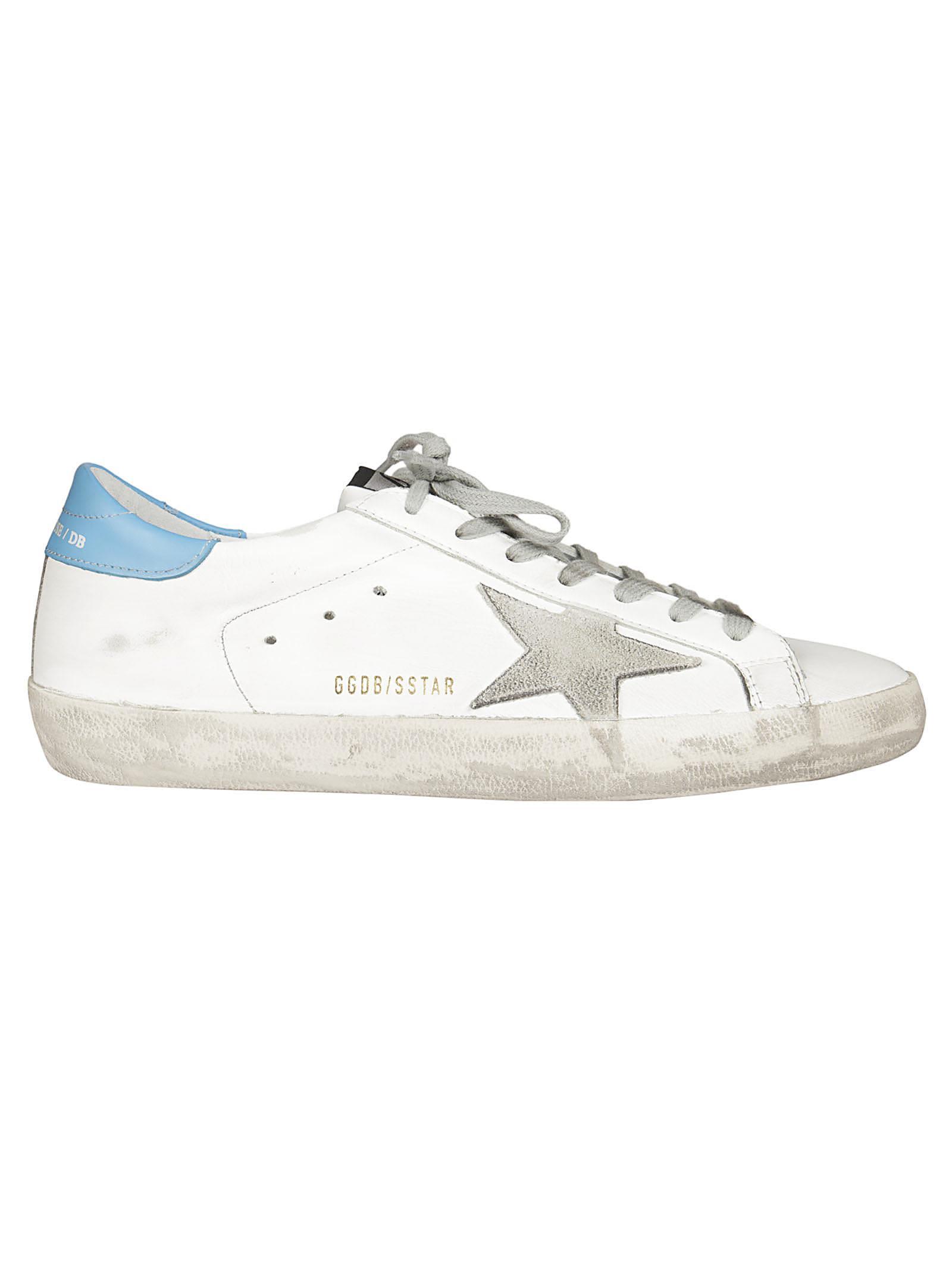 Golden Goose Superstar Sneakers In White-blue | ModeSens