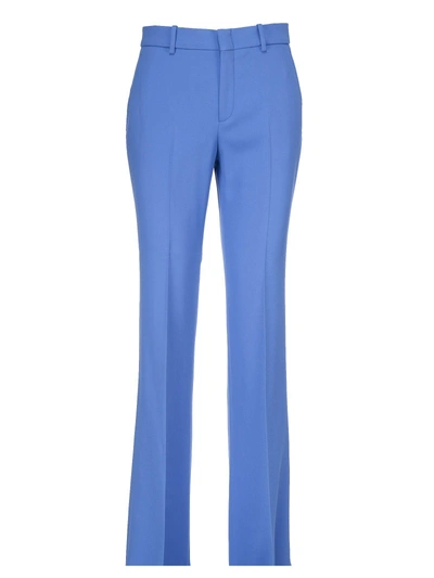 Shop Gucci Flared Trousers In Blue