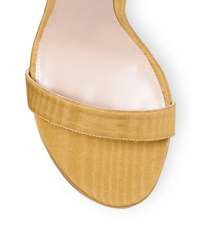 Shop Stuart Weitzman The 105lessnudist In Ochre Woven Fabric