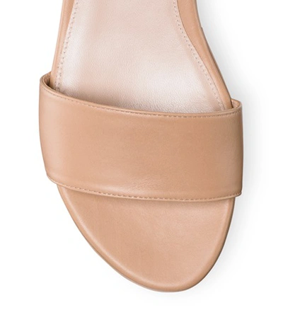 Shop Stuart Weitzman The Lowartemi Sandal In Fawn Beige Matte Leather