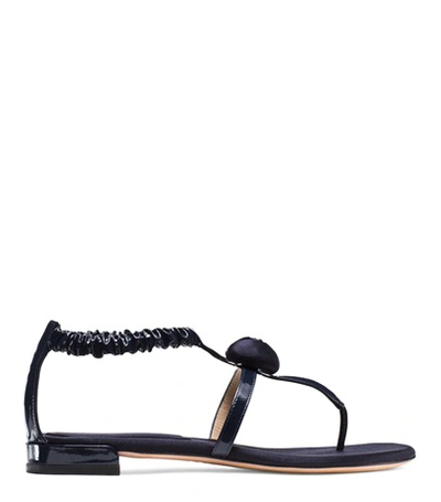 Shop Stuart Weitzman The Rosey Sandal In French Navy Patent