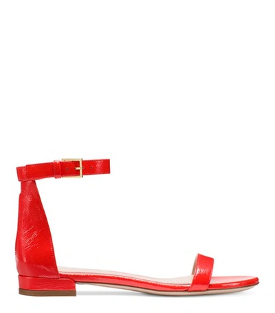 Shop Stuart Weitzman The Nudistflat Sandal In Paprika Red Leather