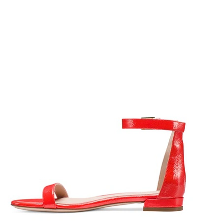 Shop Stuart Weitzman The Nudistflat Sandal In Paprika Red Leather