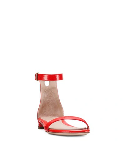 Shop Stuart Weitzman The Nudistflat Sandal In Paprika Red Leather
