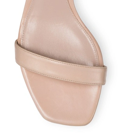 Shop Stuart Weitzman The 45squarenudist Sandal In Blush Light Beige Medium-shine Leather
