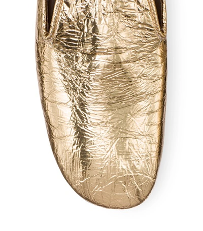 Shop Stuart Weitzman The Myguy In Gold Crinkled Foil Leather