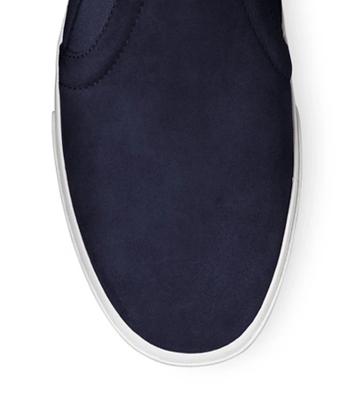 Shop Stuart Weitzman The Harlow Sneaker In French Navy Suede