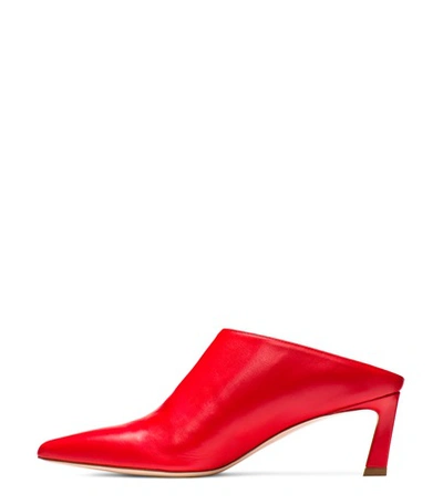 Shop Stuart Weitzman The Mira Mule In Pimento Red Medium-shine Leather