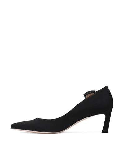 Shop Stuart Weitzman The Primrose Pump In Black Woven Fabric