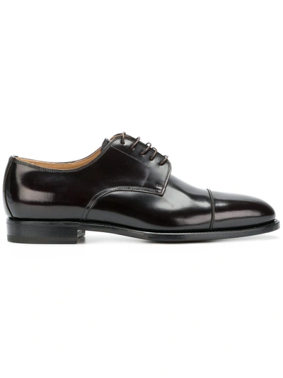 Shop Kiton Classic Derby Shoes - Brown