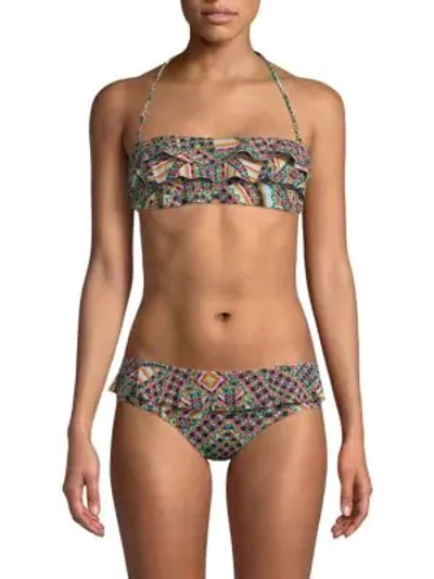 Shop Ondademar Ruffle Bandeau Bikini Top In Koa
