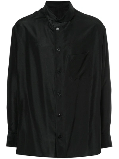 Shop Yohji Yamamoto Round Neck Button Shirt