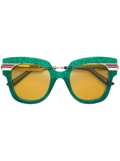Shop Gucci Eyewear Square Sunglasses - Green