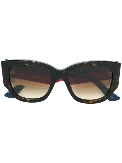 Shop Gucci Square Sunglasses In Multicolour