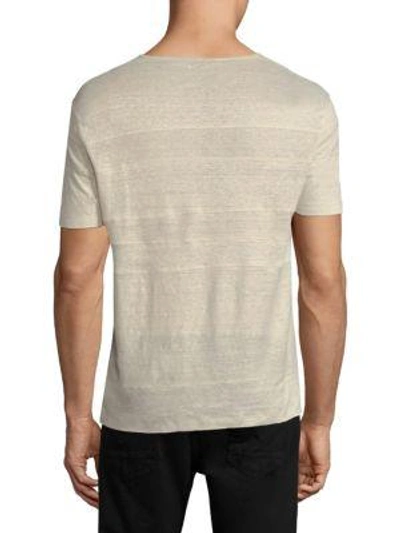 Shop John Varvatos Short Sleeve Engineered Stripe T-shirt In Fossil Grey