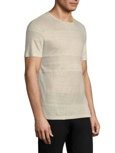 Shop John Varvatos Short Sleeve Engineered Stripe T-shirt In Fossil Grey