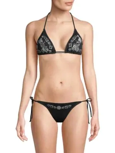 Shop Ondademar Triangle Bikini Top In Black