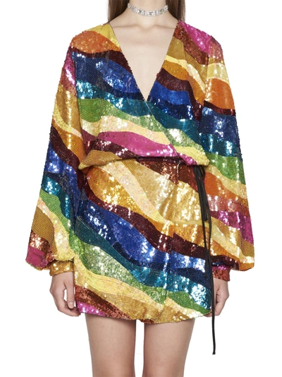 Shop Attico Dress In Multicolor
