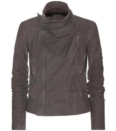 Shop Rick Owens Classic Biker Suede Jacket