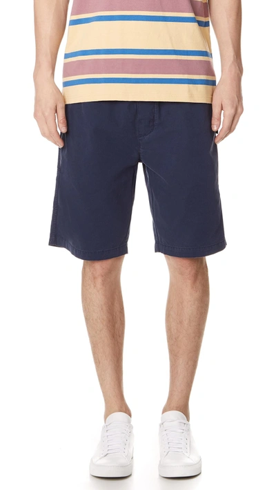 Shop Stussy Brushed Beach Shorts In Navy