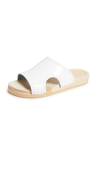 Shop No.6 Alexis Cutout Flat Slides In White