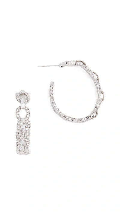 Shop Theia Jewelry Modern Round Link Earrings In White Gold
