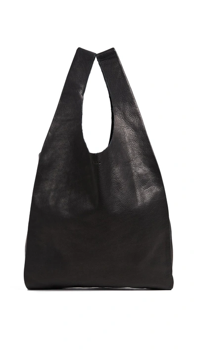 Shop Baggu Leather  Tote In Black