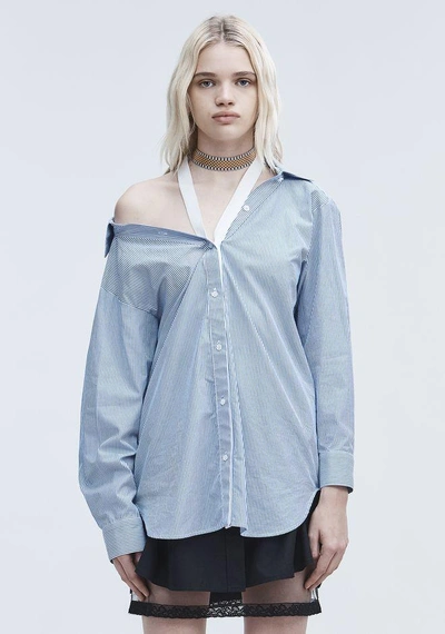 Shop Alexander Wang Cotton Popln Shirt In Blue